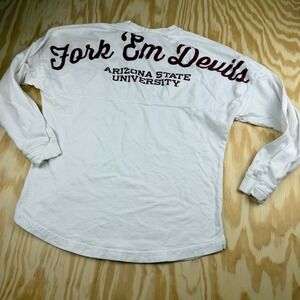 Three Square Arizona State University ASU Fork Em Devils Spirit Jersey White S